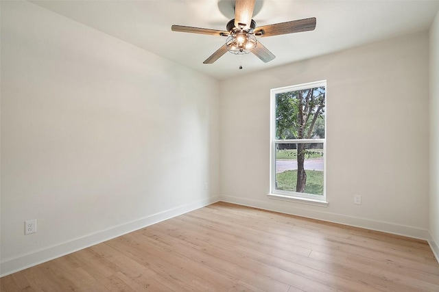 2012 Mimosa Trl, Round Rock, TX 78664 - unfurnished room with baseboards, light wood-type flooring, and ceiling fan