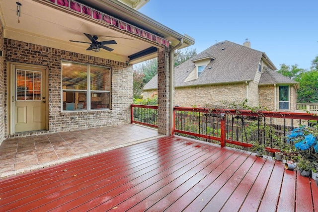 2607 Deep River Cir, Round Rock, TX 78665 - deck featuring a ceiling fan