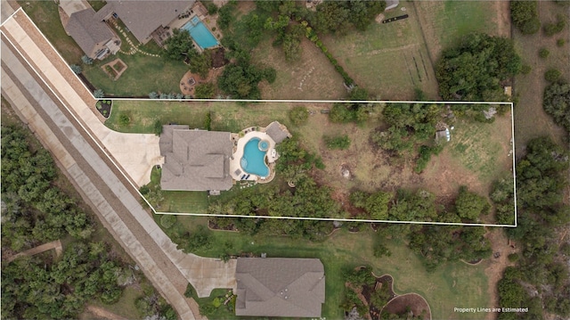 1626 Bearkat Canyon Dr, Dripping Springs, TX 78620 - aerial view of property's location with property boundaries highlighted