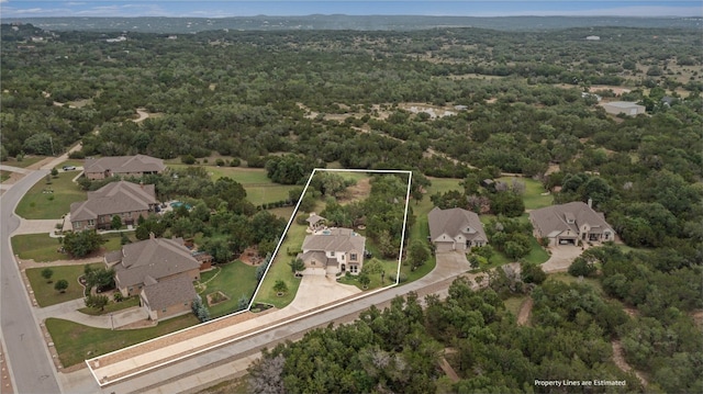 1626 Bearkat Canyon Dr, Dripping Springs, TX 78620 - view of property location featuring property boundaries highlighted and nearby suburban area