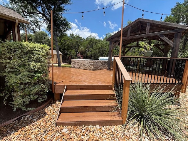 707 Mendocino Ln, Austin, TX 78737 - wooden deck with a gazebo