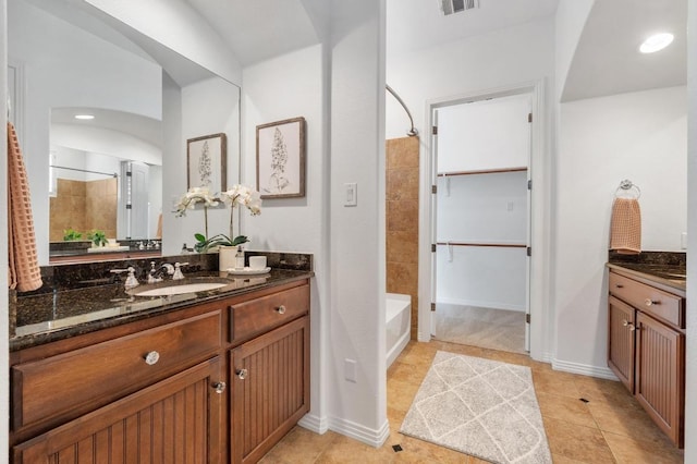 6201 River Place Blvd Unit 4, Austin, TX 78730 - bathroom featuring vanity,  shower combination, and tile patterned flooring