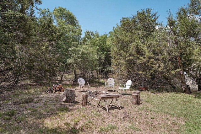 360 Little Barton Dr, Dripping Springs, TX 78620 - view of yard with an outdoor fire pit