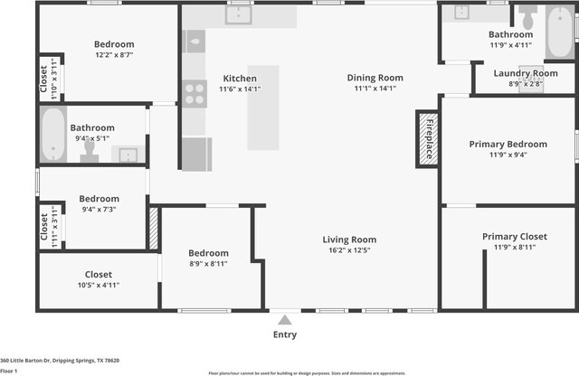 360 Little Barton Dr, Dripping Springs, TX 78620 - floor plan / room layout