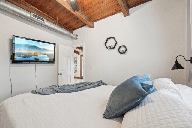 360 Little Barton Dr, Dripping Springs, TX 78620 - bedroom with wood ceiling with exposed beams