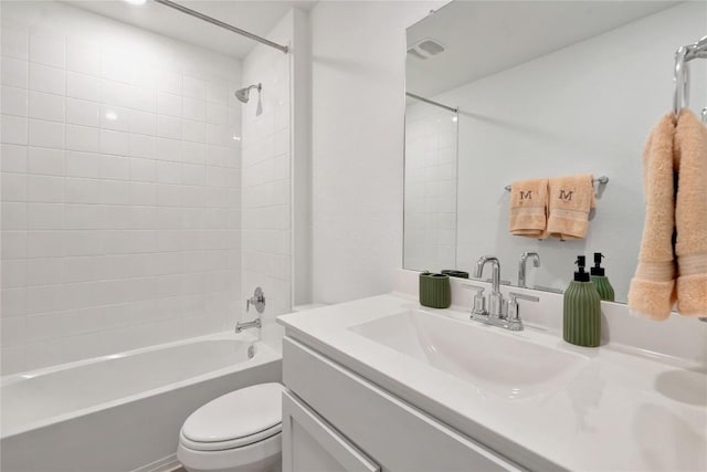 225 Sweetwater Creek Ln, Hutto, TX 78634 - bathroom with vanity, toilet, and bathing tub / shower combination