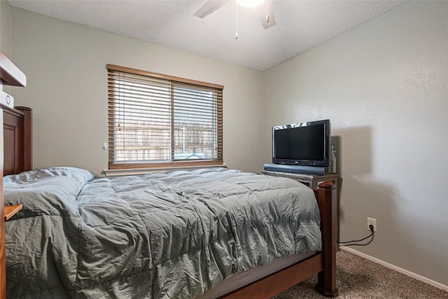 12320 Cedarspur Rd, Austin, TX 78758 - bedroom with carpet floors, ceiling fan, and baseboards