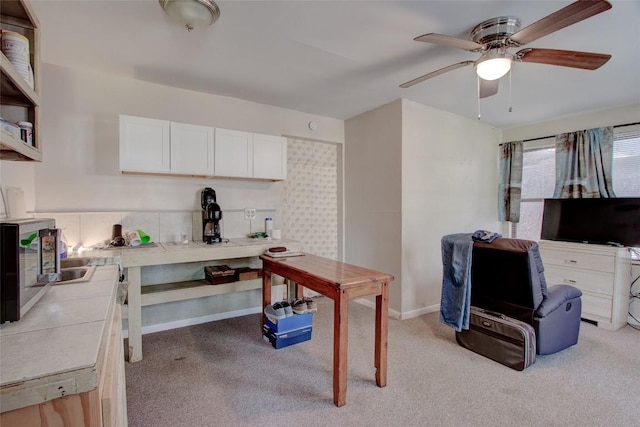 1162 N State Highway 95, Bastrop, TX 78602 - office featuring light colored carpet and a ceiling fan