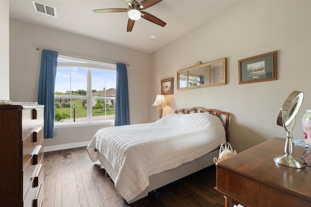 403 Baldovino Skwy, Austin, TX 78738 - bedroom with hardwood / wood-style flooring and a ceiling fan