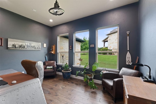 403 Baldovino Skwy, Austin, TX 78738 - home office featuring wood-type flooring and recessed lighting