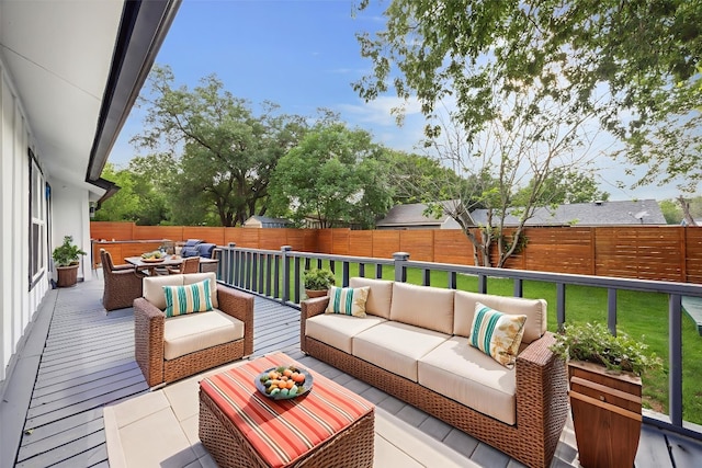 6102 Amber Pass, Austin, TX 78745 - deck with an outdoor living space