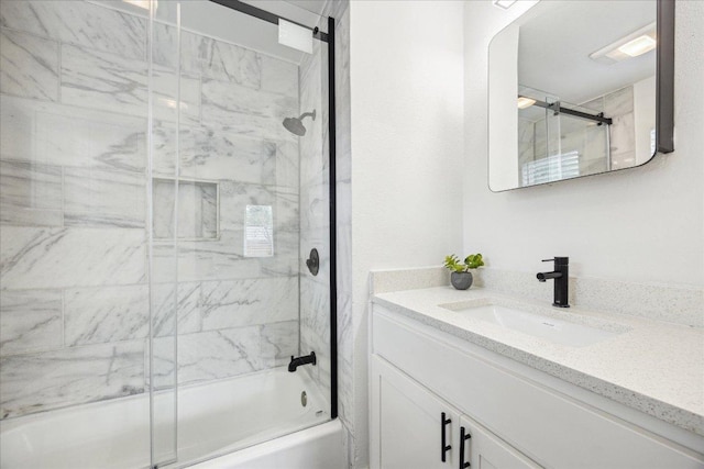 6102 Amber Pass, Austin, TX 78745 - full bath featuring shower / bath combination with glass door and vanity