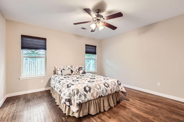 704 Wren Ave, Austin, TX 78753 - bedroom featuring hardwood / wood-style floors and ceiling fan