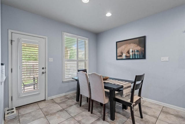 13625 Glen Creek Ct, Manor, TX 78653 - dining room featuring light tile patterned floors and recessed lighting