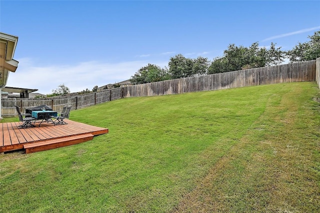1304 Eagle Ridge Trl, Leander, TX 78641 - fenced backyard with a deck