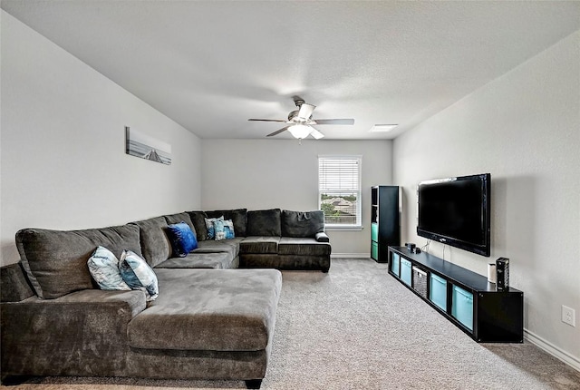 1304 Eagle Ridge Trl, Leander, TX 78641 - living area with carpet floors and ceiling fan