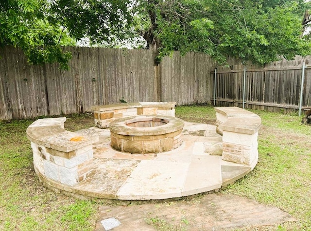 5105 Bantom Woods Bnd, Austin, TX 78724 - fenced backyard with an outdoor fire pit