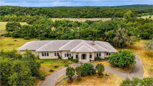 1441 Gatlin Creek Rd, Dripping Springs, TX 78620 - aerial view of property and surrounding area with a forest