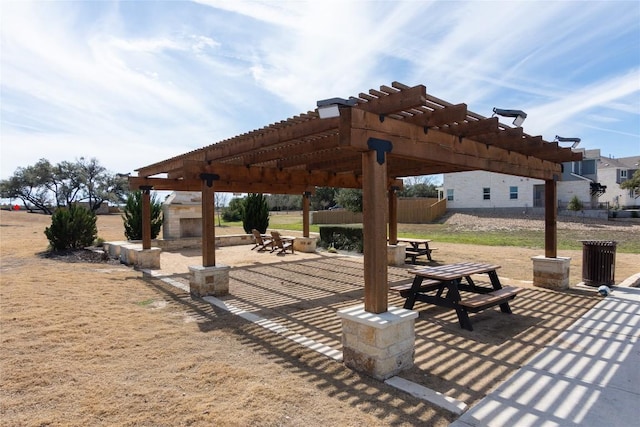 2208 Mcclendon Trl, Leander, TX 78641 - surrounding community with a pergola and a patio