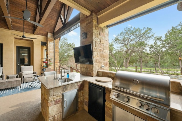 7617 Lazy River Cv, Austin, TX 78730 - view of patio featuring a sink and view of scattered trees