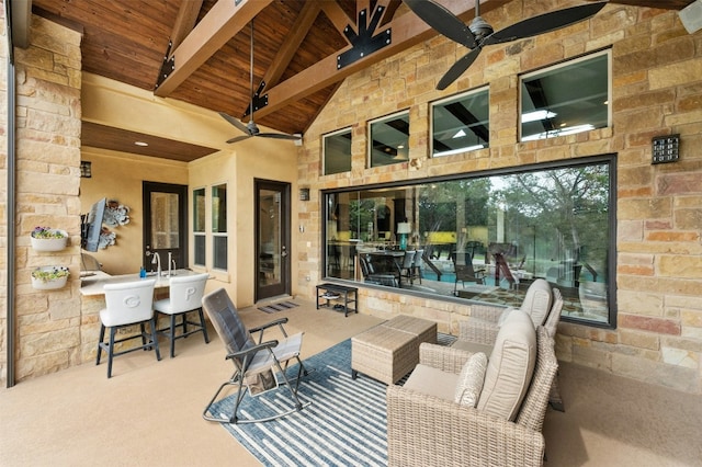 7617 Lazy River Cv, Austin, TX 78730 - view of patio / terrace featuring a ceiling fan
