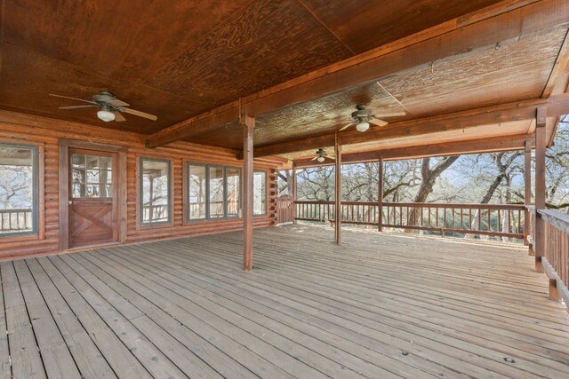 180 Bradley Ln, Rosanky, TX 78953 - wooden deck with a ceiling fan