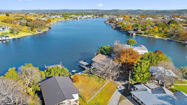 421 Yucca Dr, Kingsland, TX 78639 - aerial view of residential area with a nearby body of water