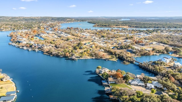 421 Yucca Dr, Kingsland, TX 78639 - aerial perspective of suburban area featuring a nearby body of water