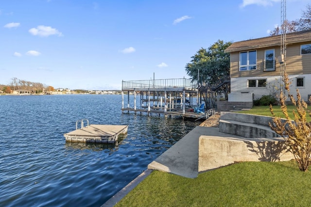 421 Yucca Dr, Kingsland, TX 78639 - dock area with a water view and stairs