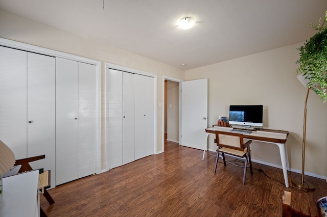 4701 Sylvandale Dr Unit 1, Austin, TX 78745 - office area with wood finished floors and baseboards