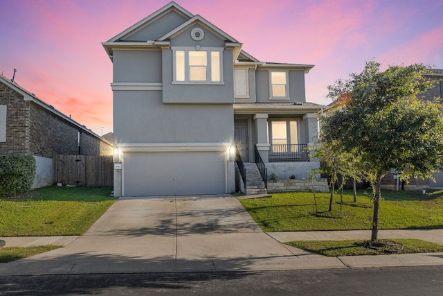 1062 Bowline Dr, Georgetown, TX 78633 - view of front of house with stucco siding, an attached garage, and driveway