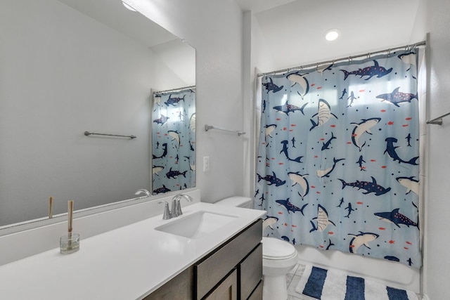 1062 Bowline Dr, Georgetown, TX 78633 - full bath featuring toilet, vanity, and shower / bath combo