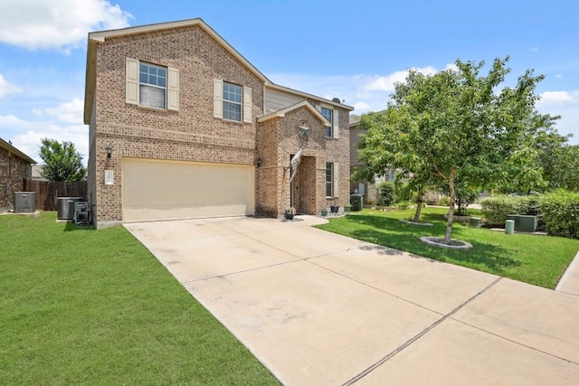 108 Marcheeta Way, Leander, TX 78641 - traditional home featuring brick siding, an attached garage, and concrete driveway