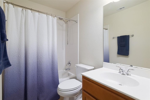 6305 Carrington Dr, Austin, TX 78749 - full bathroom with vanity, toilet, and shower / bath combo