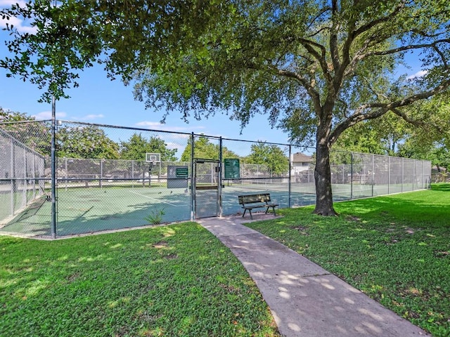 606 Indian Run Dr, Pflugerville, TX 78660 - view of tennis court featuring a gate