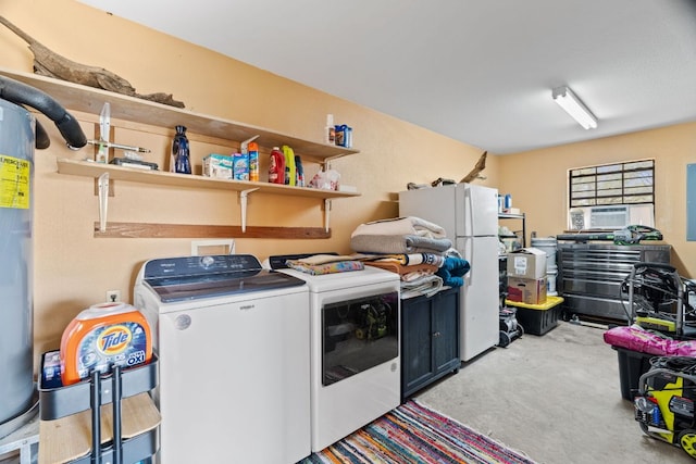 3434 Prairie Lea Rd, Kingsbury, TX 78638 - laundry room with separate washer and dryer, cooling unit, and carpet floors