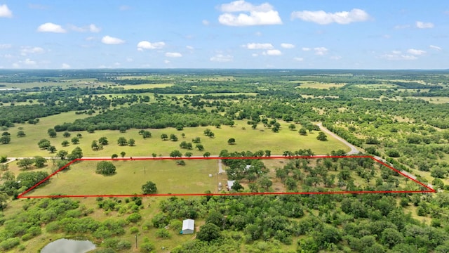 3434 Prairie Lea Rd, Kingsbury, TX 78638 - aerial view of sparsely populated area featuring property boundaries highlighted