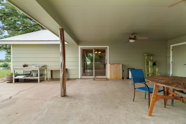3434 Prairie Lea Rd, Kingsbury, TX 78638 - view of patio / terrace with a ceiling fan and outdoor dining area
