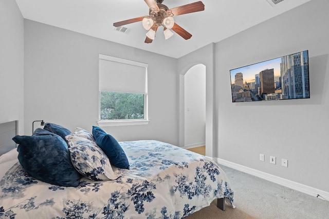 7609 Lazy River Cv, Austin, TX 78730 - carpeted bedroom featuring baseboards and ceiling fan