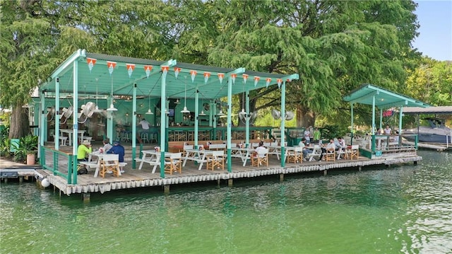 7609 Lazy River Cv, Austin, TX 78730 - dock area featuring a water view and view of wooded area