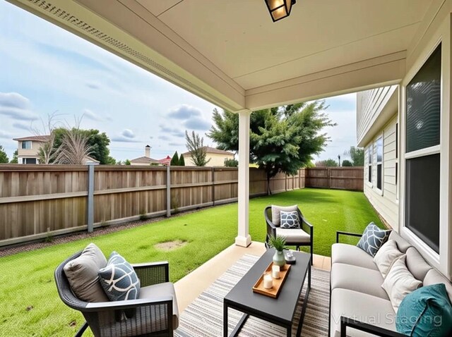 110 Carbine Ct, Bastrop, TX 78602 - view of patio / terrace with an outdoor hangout area