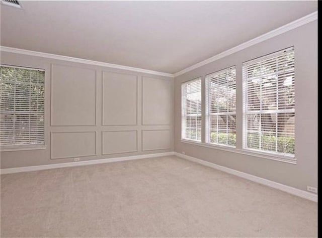 15022 Galena Dr, Austin, TX 78717 - spare room with ornamental molding, baseboards, and light colored carpet