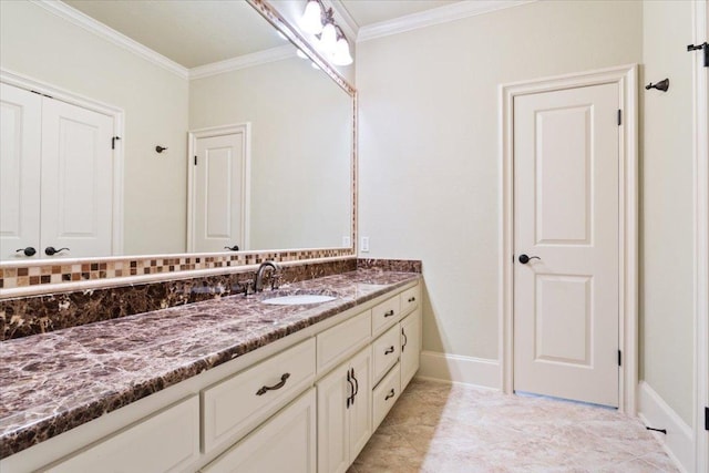 1111 Mill Creek Dr, Salado, TX 76571 - bathroom featuring vanity and crown molding