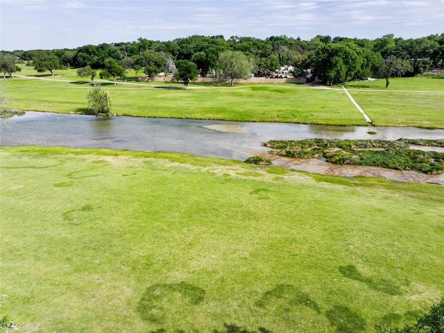 1111 Mill Creek Dr, Salado, TX 76571 - view of home's community featuring a water view, golf course view, a lawn, and view of scattered trees