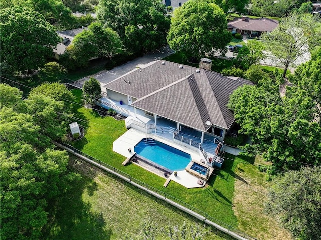 1111 Mill Creek Dr, Salado, TX 76571 - view from above of property featuring a pool area