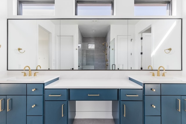 2317 Kahala Sunset Dr, Spicewood, TX 78669 - full bath featuring two vanities and a stall shower