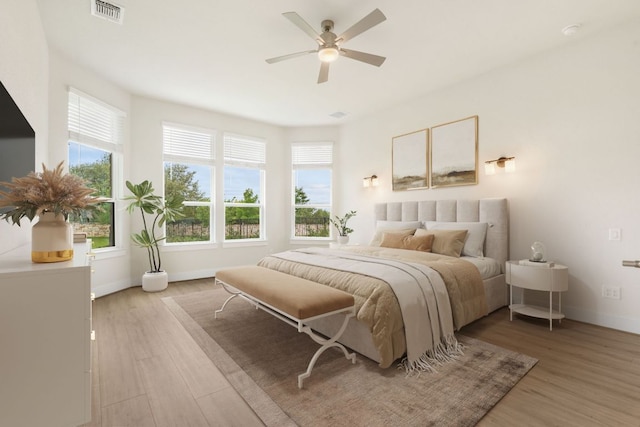 504 Tomichi Trl, Austin, TX 78738 - bedroom featuring light wood finished floors, baseboards, and ceiling fan