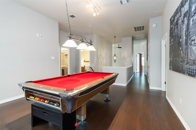 3836 NE Newland Ct, Round Rock, TX 78681 - game room with wood finished floors, billiards, baseboards, and track lighting