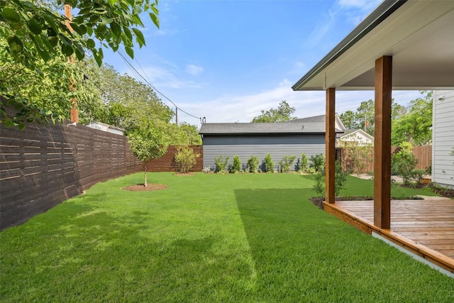 4600 Parkdale Pl Unit 1, Austin, TX 78745 - fenced backyard featuring a deck