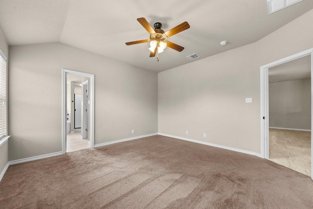 4201 Colonel Dr, Killeen, TX 76549 - unfurnished bedroom with carpet floors, vaulted ceiling, and ceiling fan